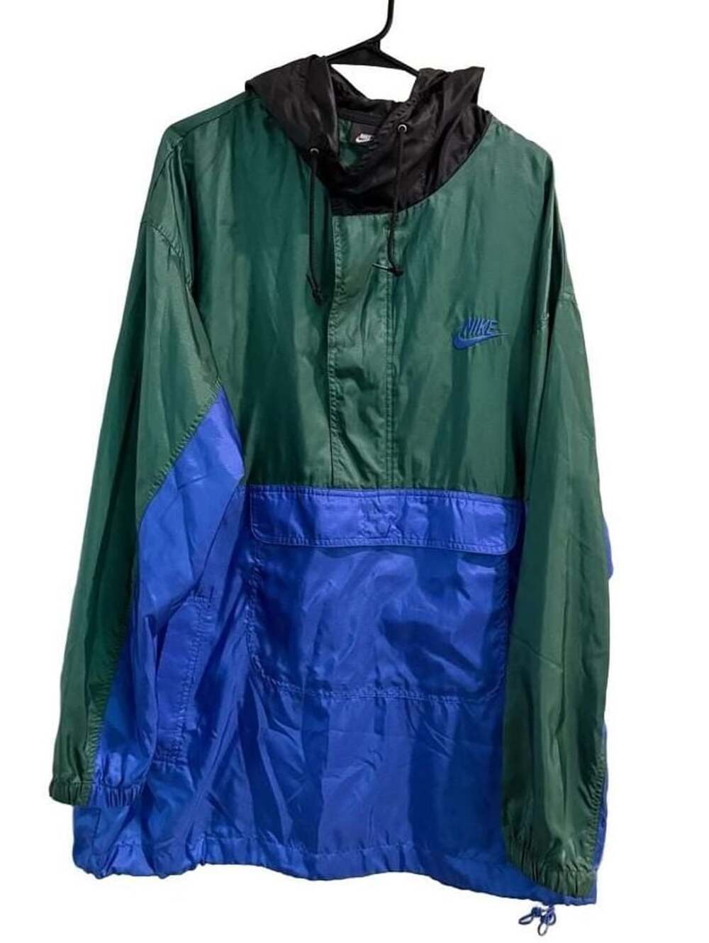 Nike Vintage Anorak Windbreaker Jacket Green Blue Black